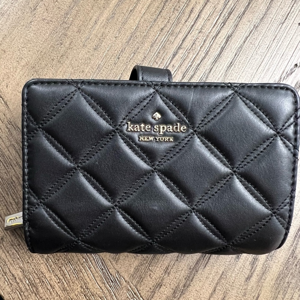 Kate Spade Black Quilted Leather Wallet